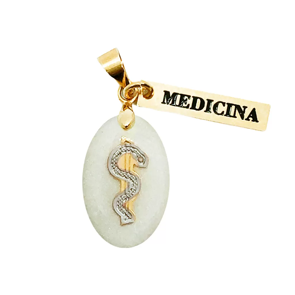 Pingente de Medicina Madrepérola Profissões banhado a Ouro