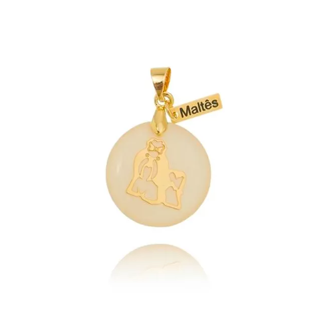 Pingente Maltês Madrepérola banhado a Ouro 1 Pingente Maltês Madrepérola Semijoia Folheada Ouro 18k