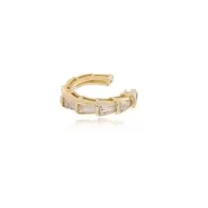 Piercing Fake zircônias baguete banhado em Ouro 210515