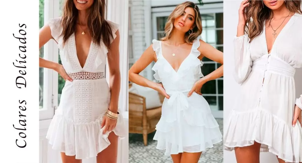 Como combinar colar delicado com vestido branco