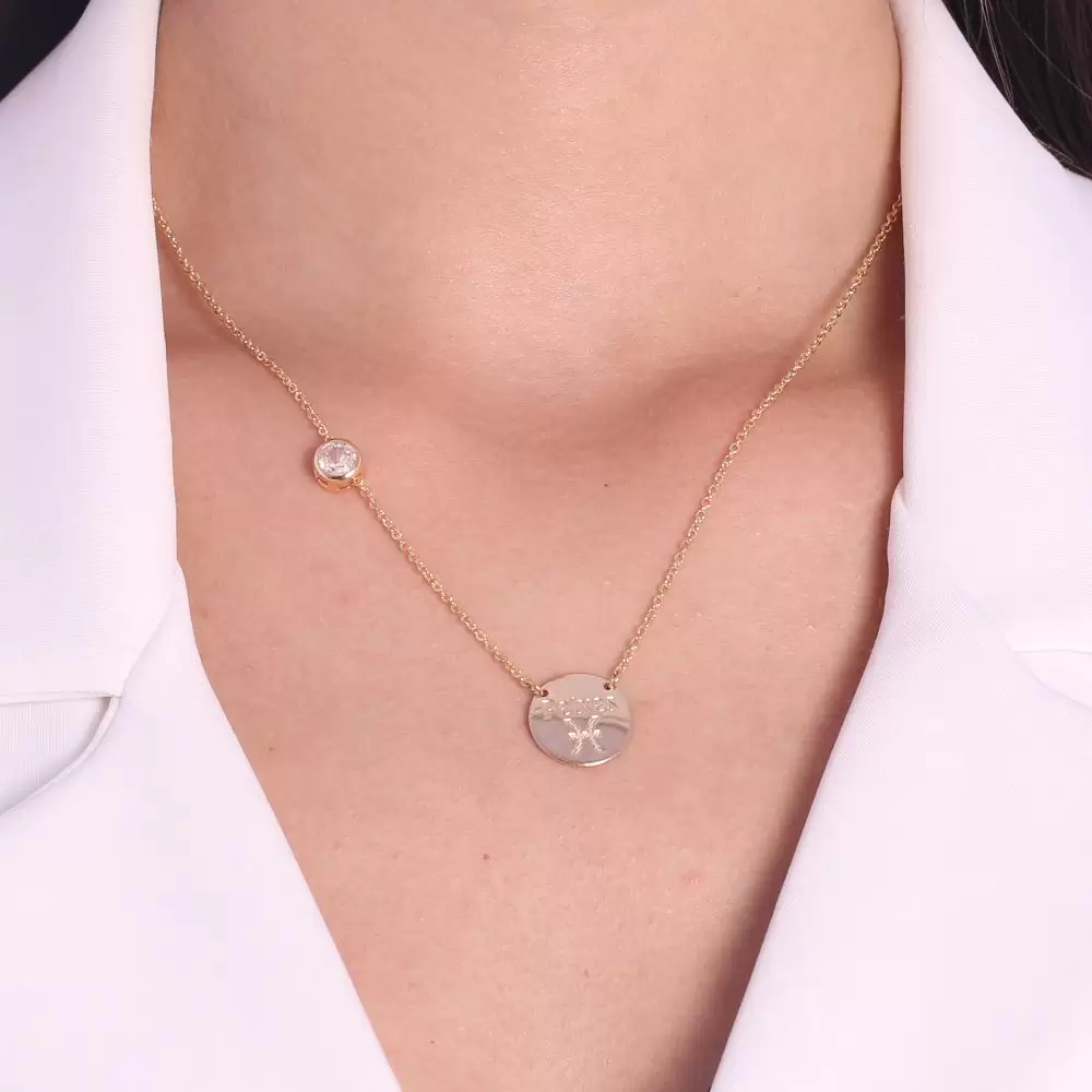 Colar Peixes com ponto de luz banhado em ouro - Imagem 2